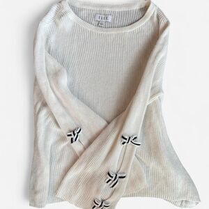 Elle Women's White and Cream Jumper